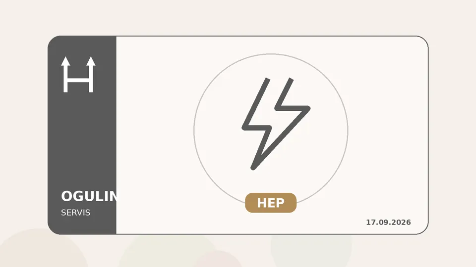 Ilustracija elektroenergetske mreže uz servisnu obavijest za ogulinsko područje.
